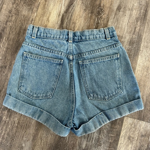 American Apparel High-Rise Cuffed Denim Shorts - Light Wash - Made in USA - Picture 8 of 8